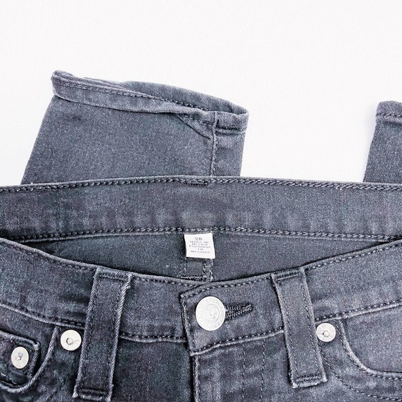 True Religion Basic Legging Ripped Knee Black DIBD Quest SZ28 - Picture 3 of 7